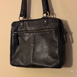 Black Leather Tote Bag
